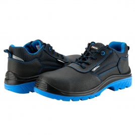 Schwarzer blauer Lederschuh 72308 S3 Nm
