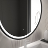 foto del espejo redondo escandinavo con luz 480 led