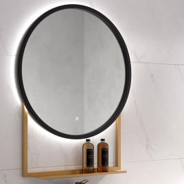 Hawaii avec support noir mat - Miroir scandinave (70Ø)