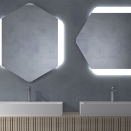 Espelho poligonal para casa de banho com luz led EUROBATH Turks 80Ø (led 120)