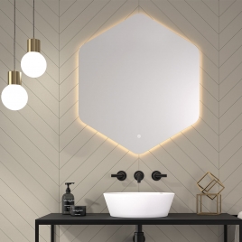 Polygonaler Badezimmerspiegel mit LED-Licht EUROBATH Azoren 80Ø (LED 160)