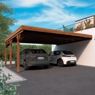 Doppelt eingelegtes Holzcarport