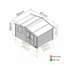 Cobertizo de madera modelo Juno 10.1 m² esquema