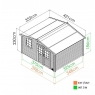 Cobertizo de madera modelo Juno 12.1 m² esquema