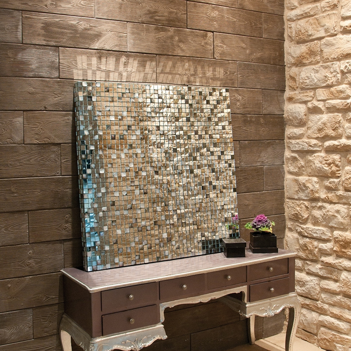 Verniprens - Concrete tile cladding - Landes imitation wood