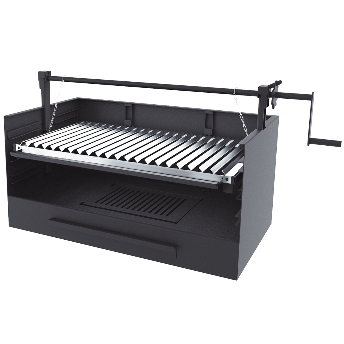 Barbecue à charbon de bois et à bois BVE-60 avec élévateur