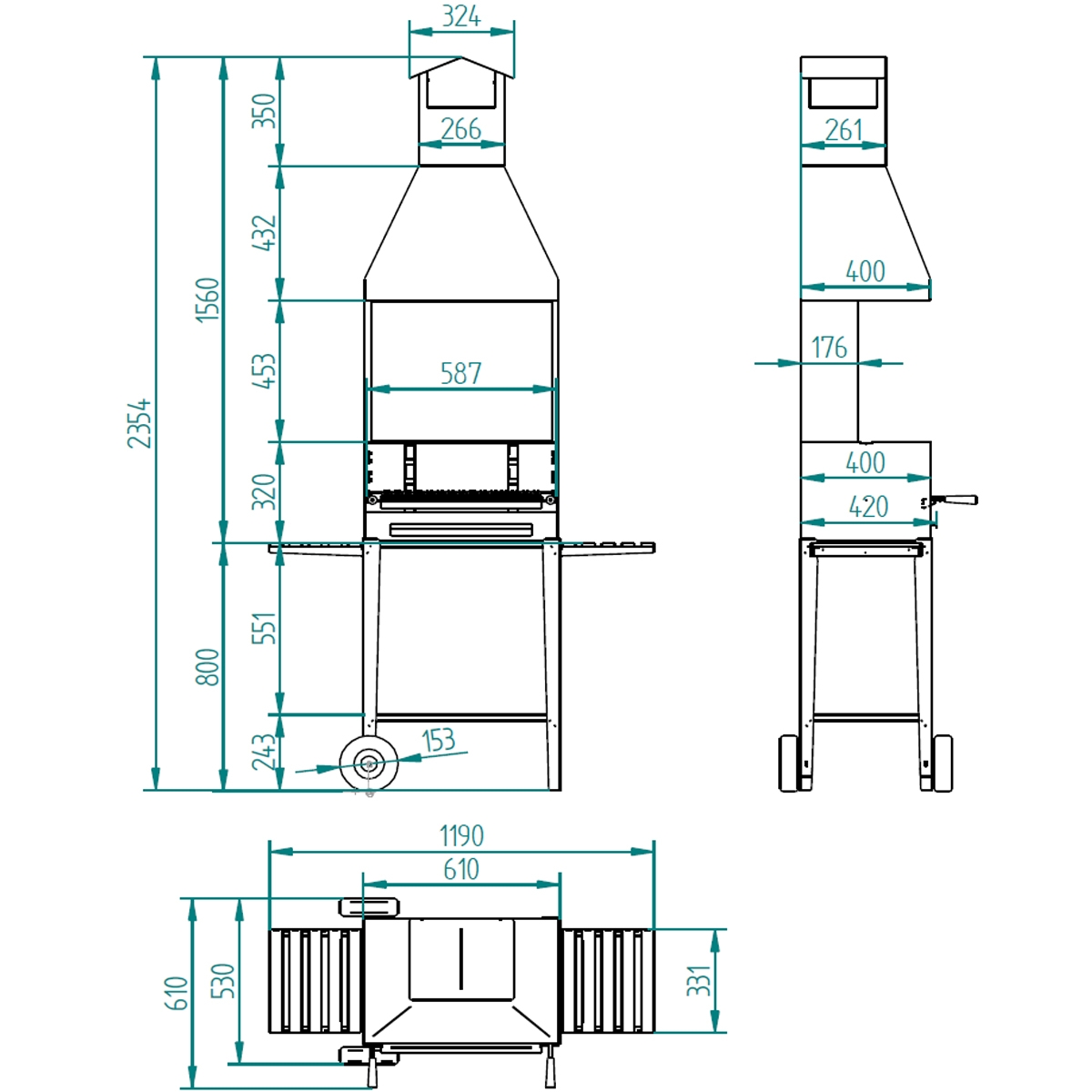 Charcoal and wood barbecue BV-64 1