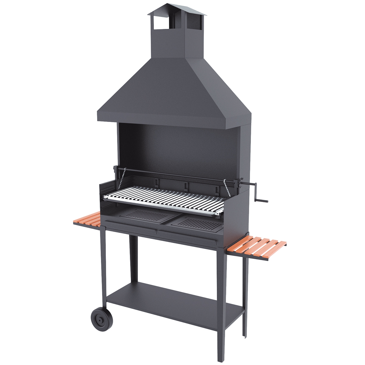 BVE-104 Barbecue au charbon de bois et au bois avec élévateur