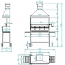 Holzkohle- und Holzgrill BVE-104 mit Aufzugsmaßen