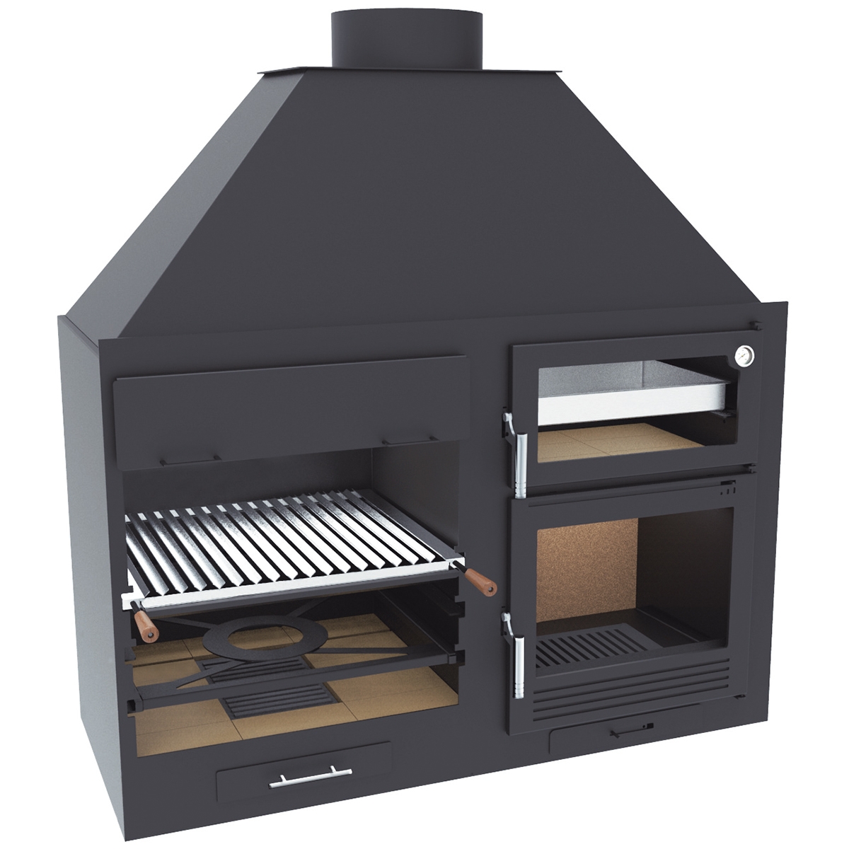 Charcoal and wood barbecue Fusion 140