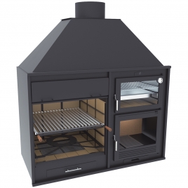 Charcoal and wood barbecue with Fusion oven 160