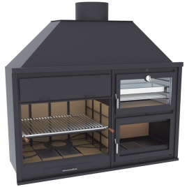 Charcoal and wood barbecue with Fusion 200 oven