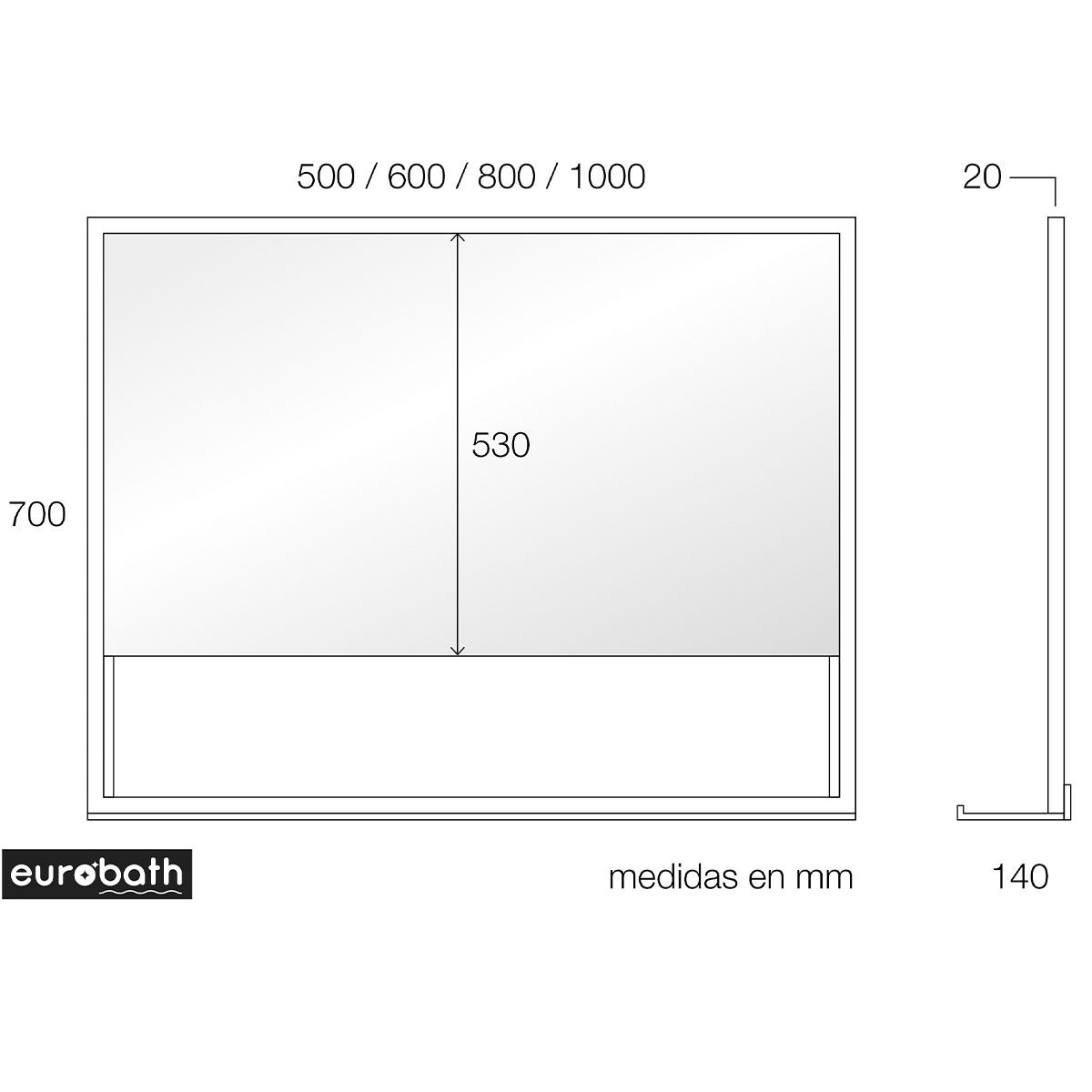 Miroir Outline avec cadre en métal Adelaida by EUROBATH