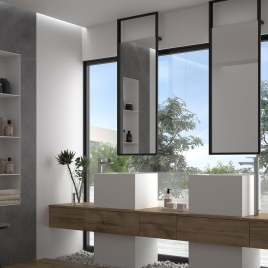 Okinawa metal frame mirror from EUROBATH