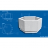 Hexagonal concrete planter measures