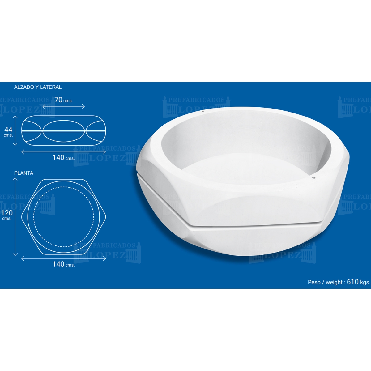 Medidas de plantação de betão em Málaga