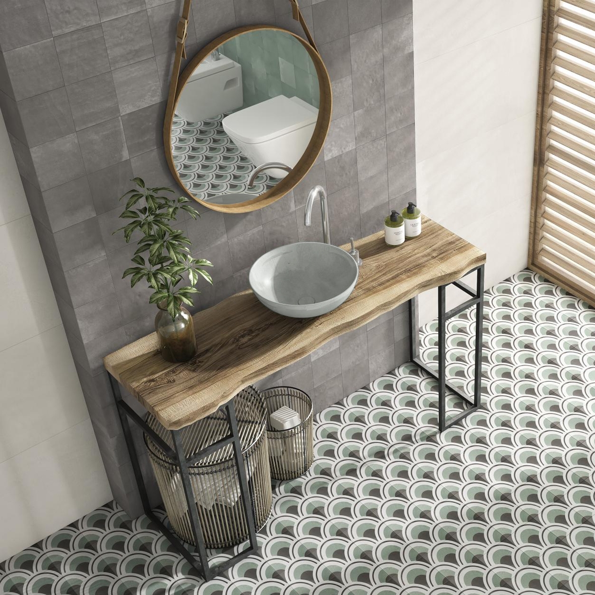 Ambiente lavabo de cerámica Berlín Grey