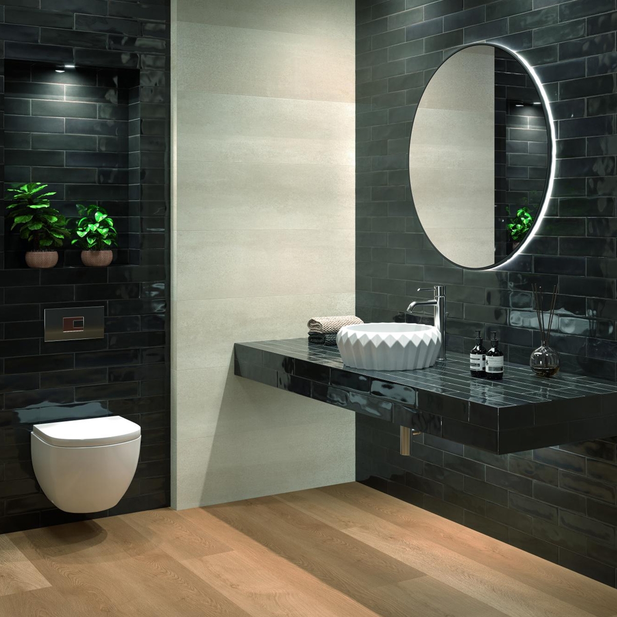 Lavatório de cerâmica ambiente Selene White 1