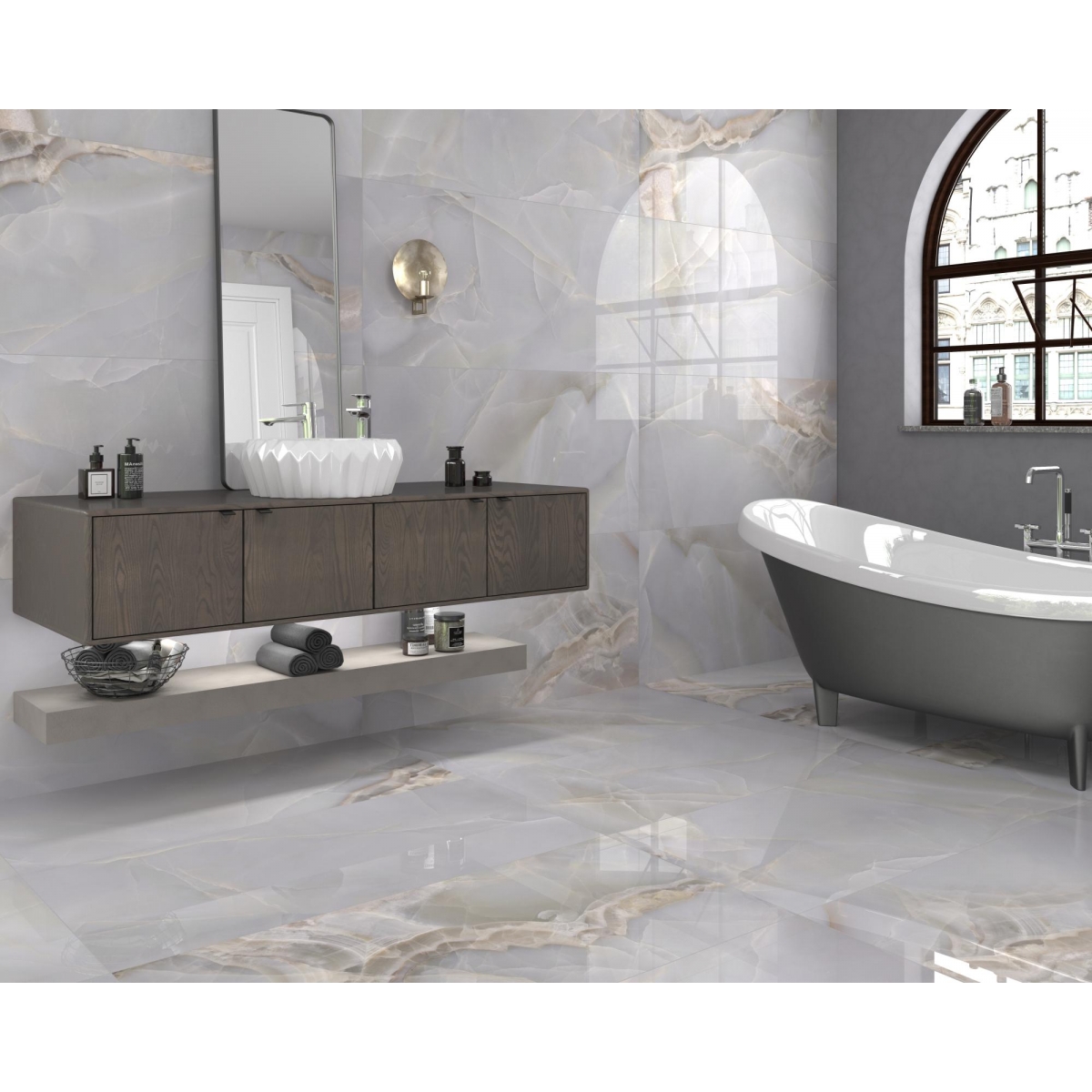 Ambiente lavabo en céramique Selene White 4