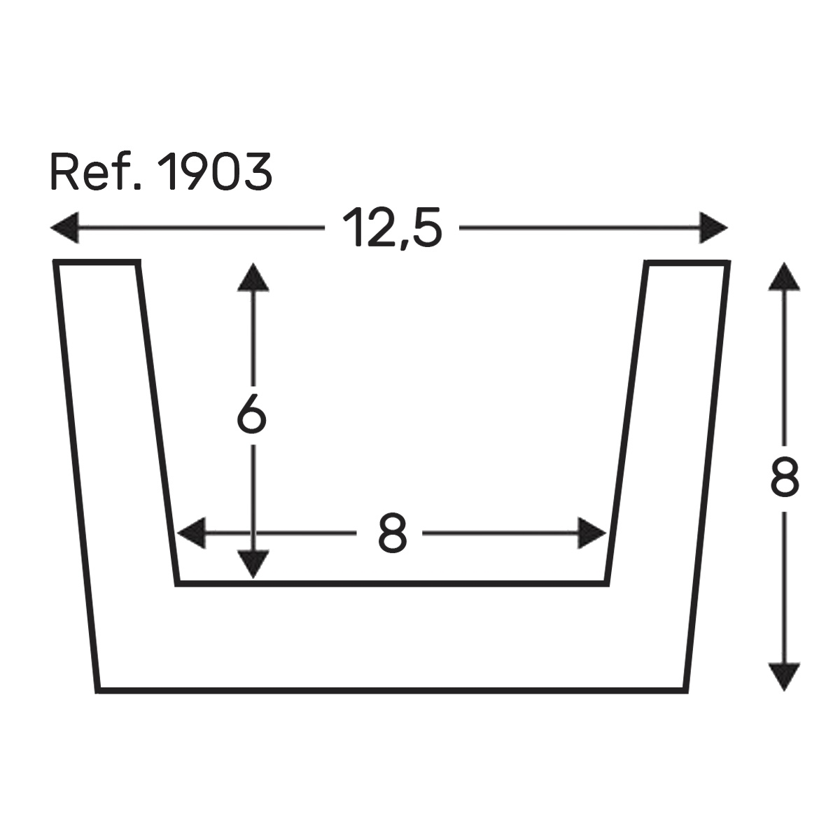 Diagram beam 300x12.5x8 imitation wood