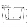 Diagram beam 300x12.5x8 imitation wood