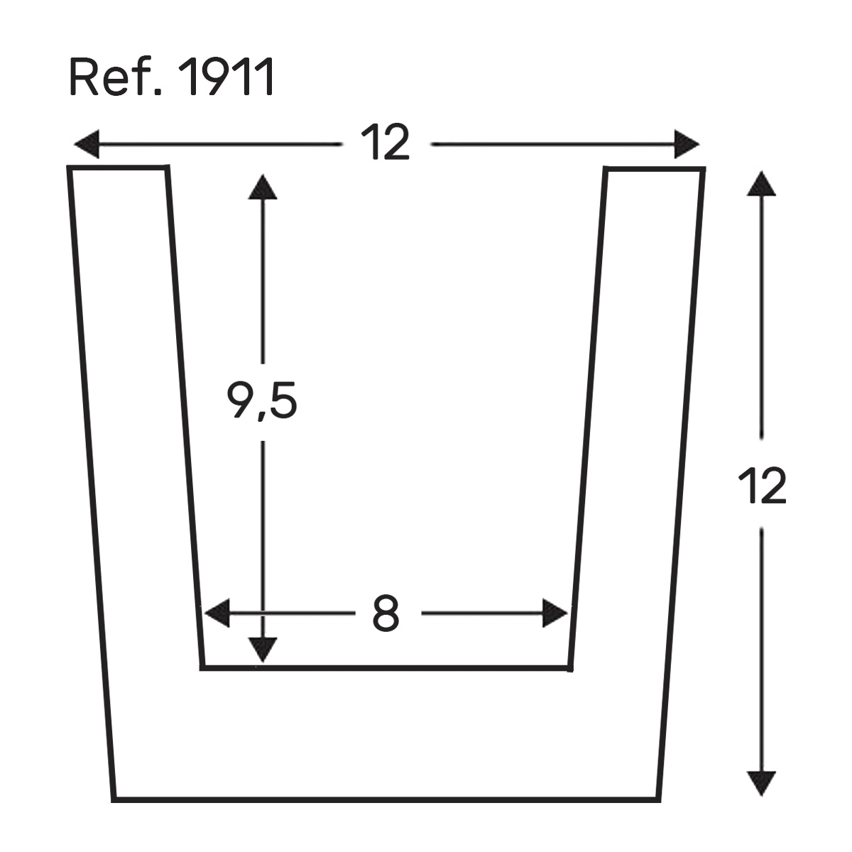 Diagram beam 300x12x12 imitation wood