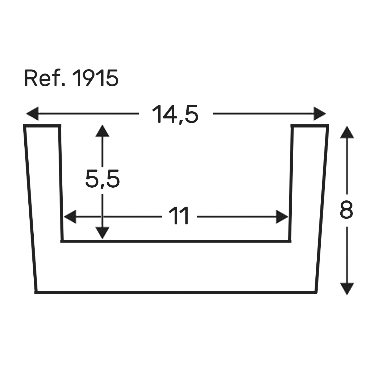 Diagram beam 300x14.5x8 imitation wood
