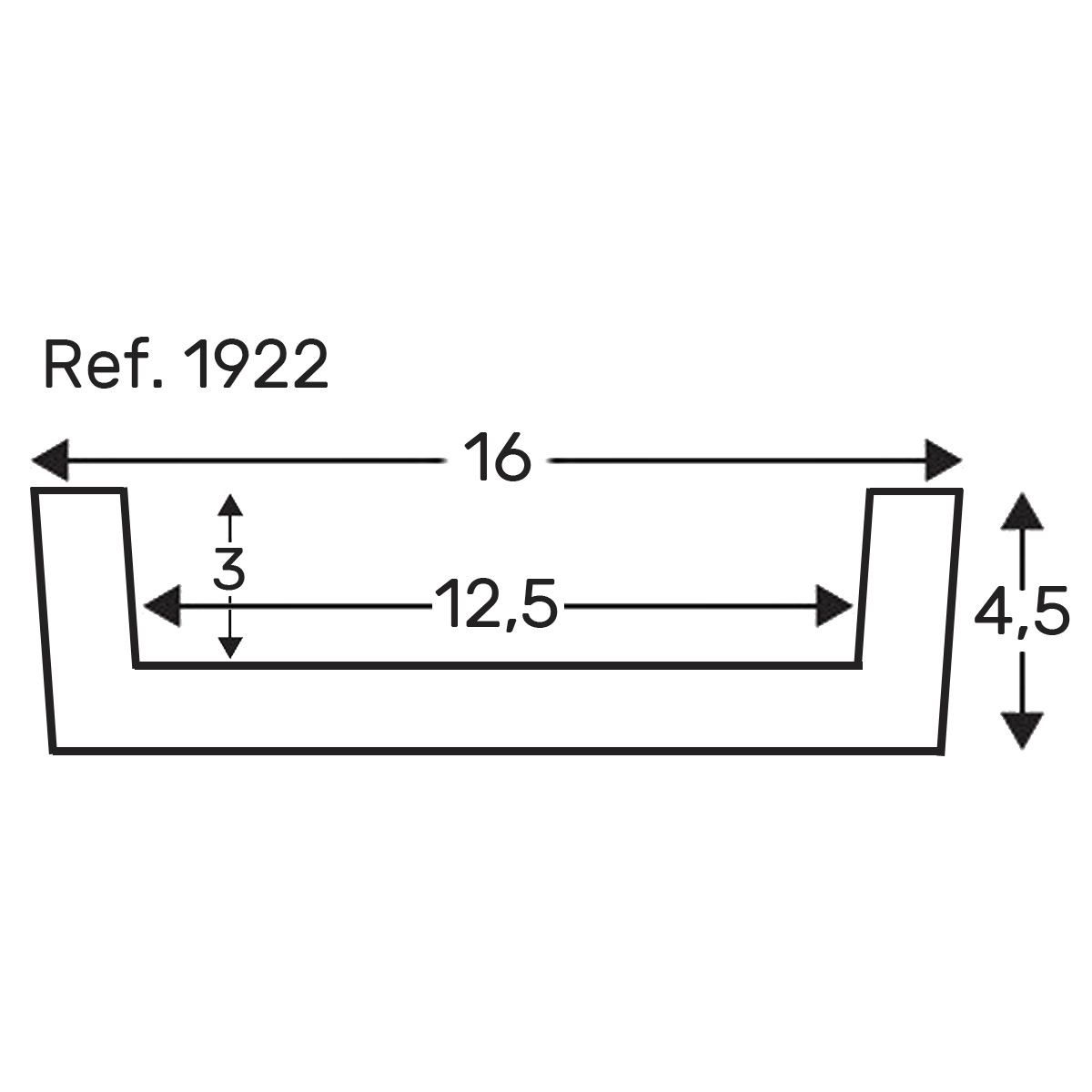 Diagrammträger 300x16x4,5 Imitationsholz