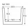 Diagram beam 300x22.5x17.5 imitation wood