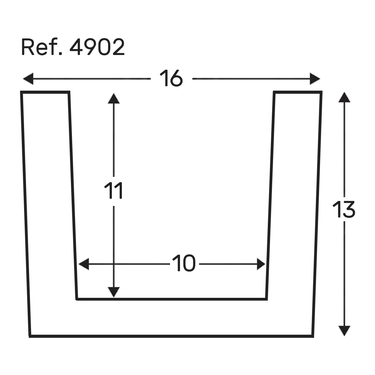Diagram beam 400x16x13 imitation wood