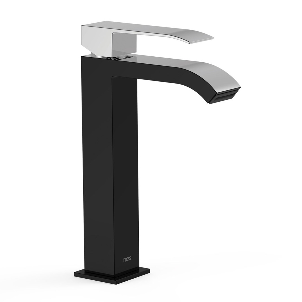 Torneira exclusiva da bacia de alavanca única com moldura 241mm_Negro cromada