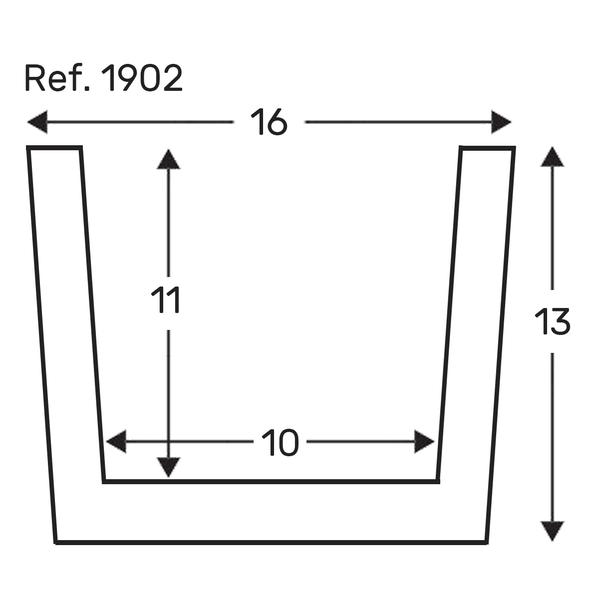 Diagrammträger 300x16x13 Imitationsholz