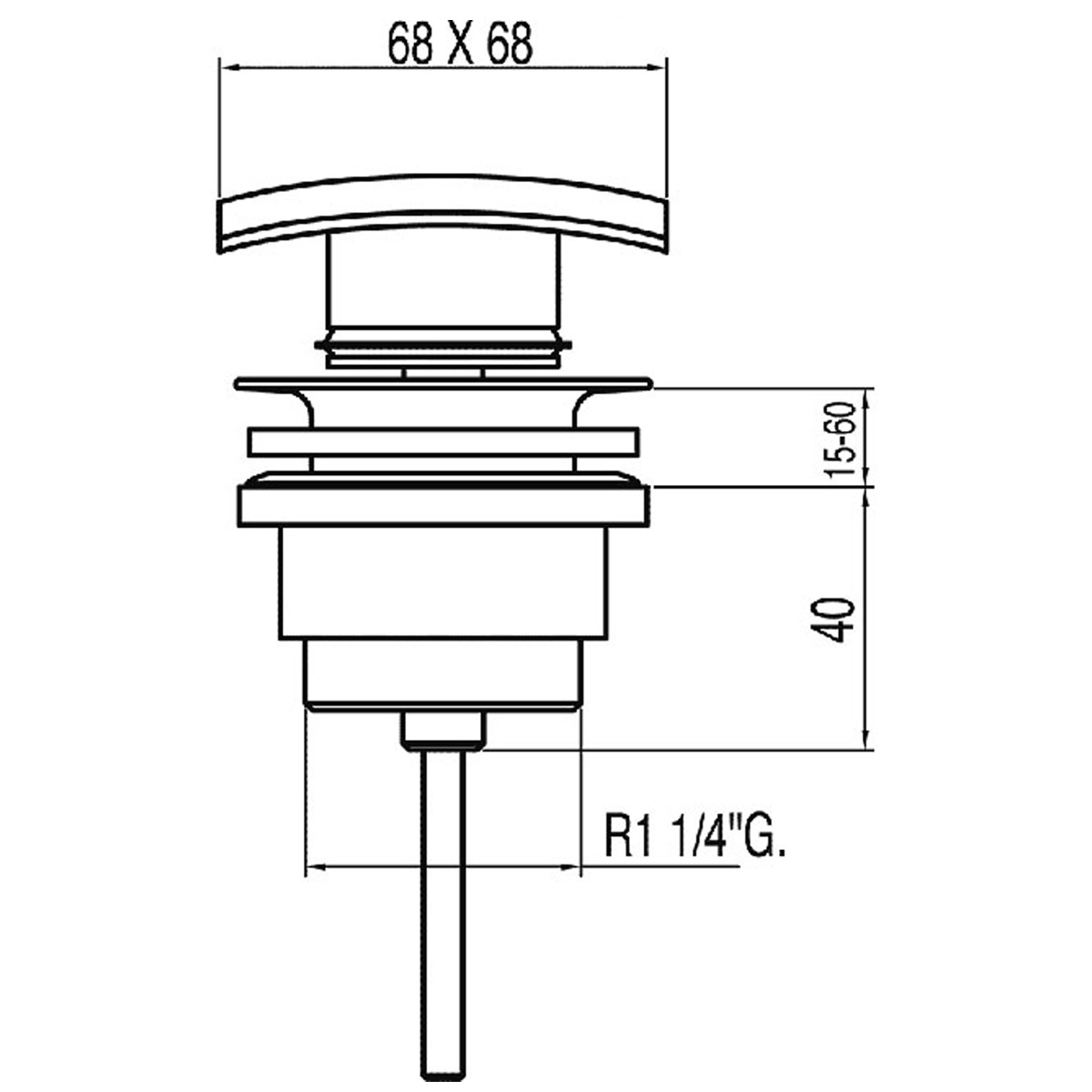Square Valve Single-Rapid Sink - Measurements