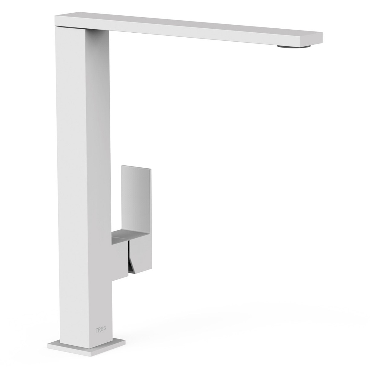 Grifo monomando alto con maneta lateral_Blanco Mate