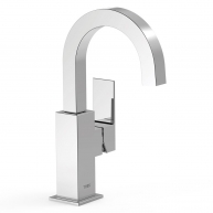 Single-lever faucet curved design with side handle chrome