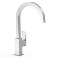 Design curvo da torneira XXL com pega lateral cromada