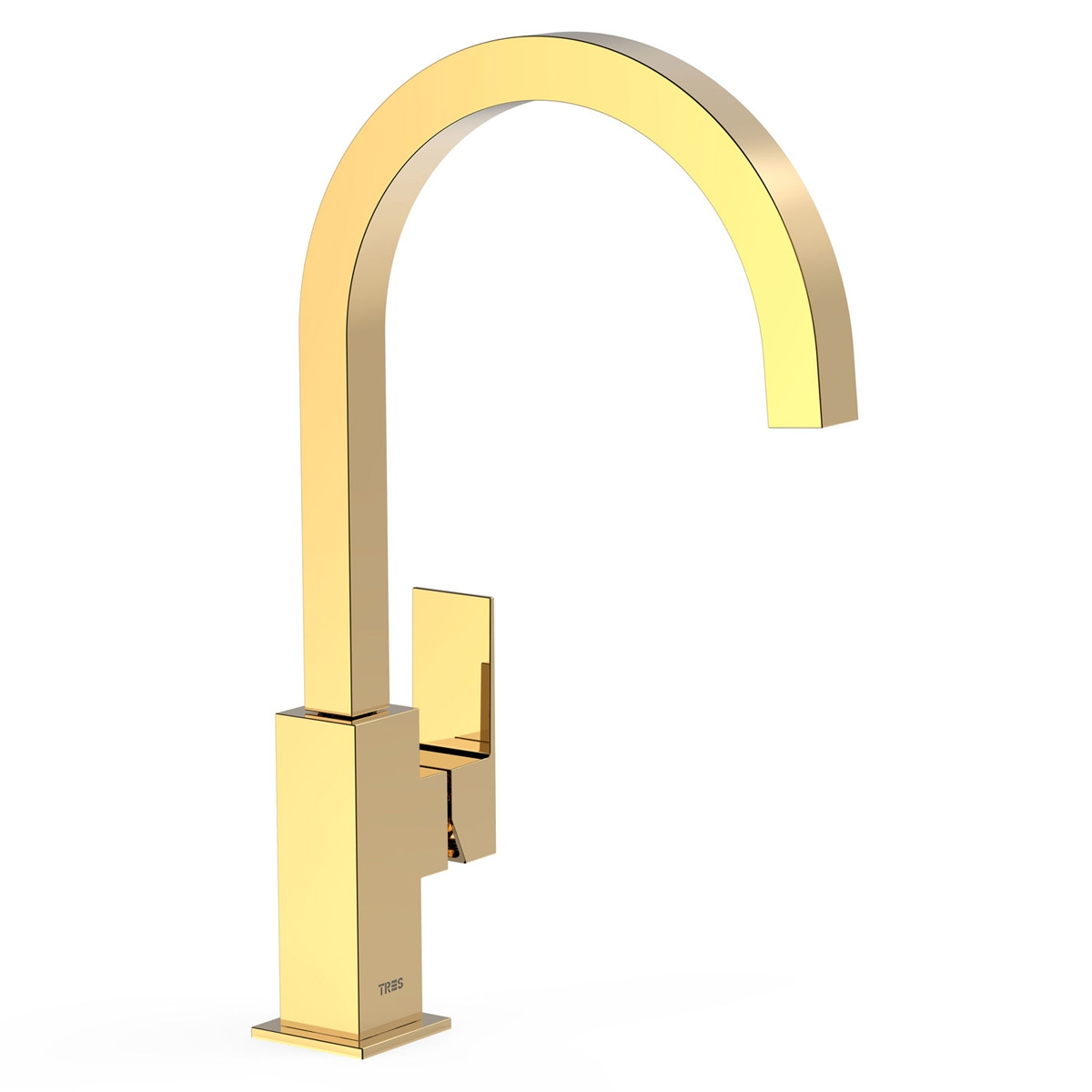 Design curvo torneira XXL com punho lateral dourado