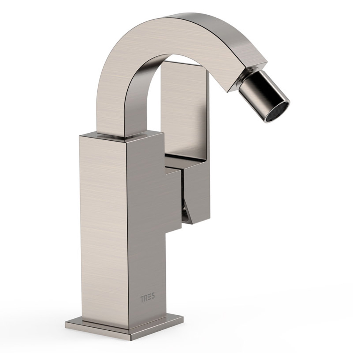 Bidet faucet in curved design with side handle steel