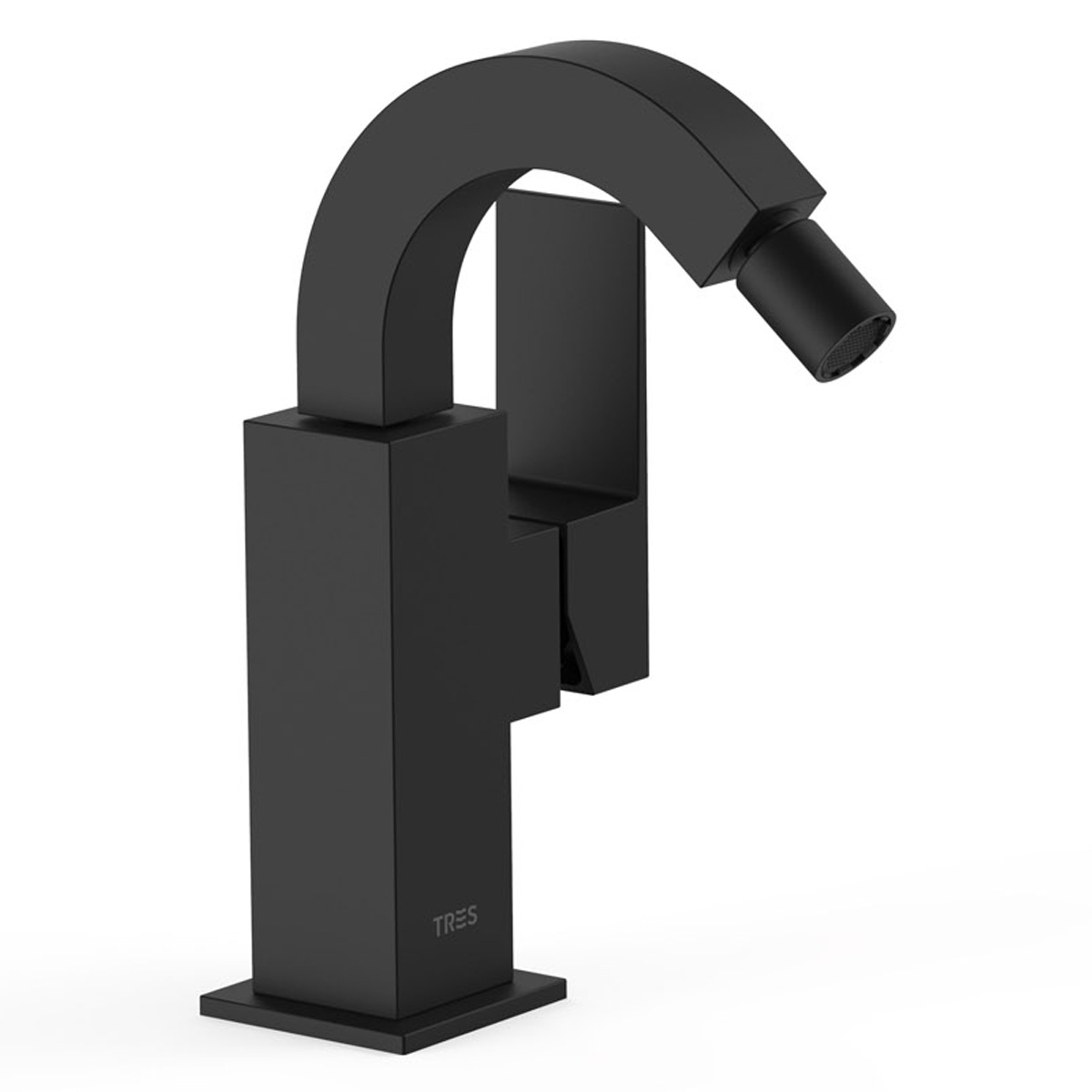 Grifo para bidé en diseño curvo con maneta lateral negro mate