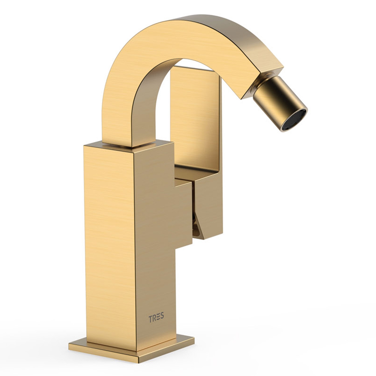 Bidet-Wasserhahn im gebogenen Design mit mattem Seitengriff