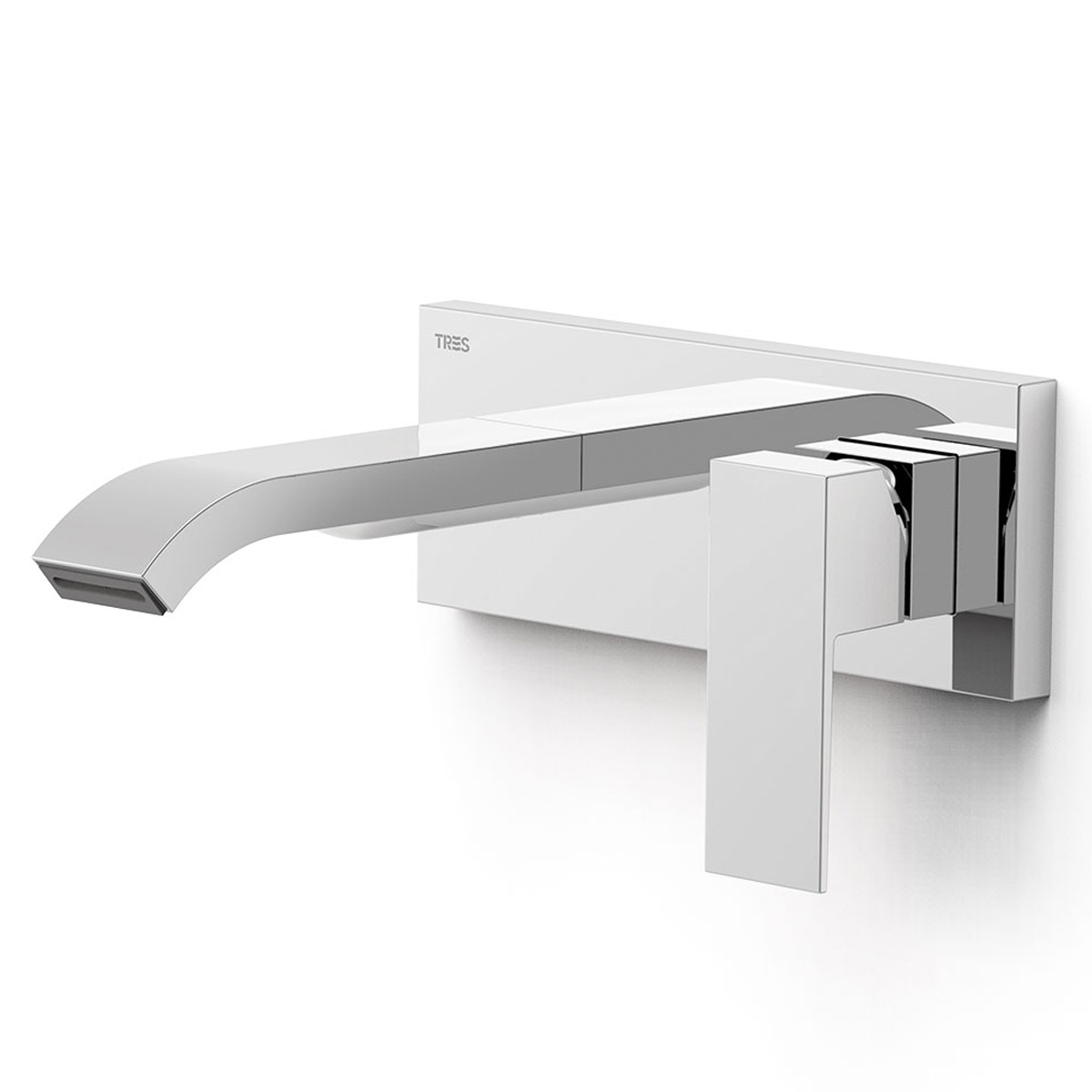 Recessed faucet in one chrome piece