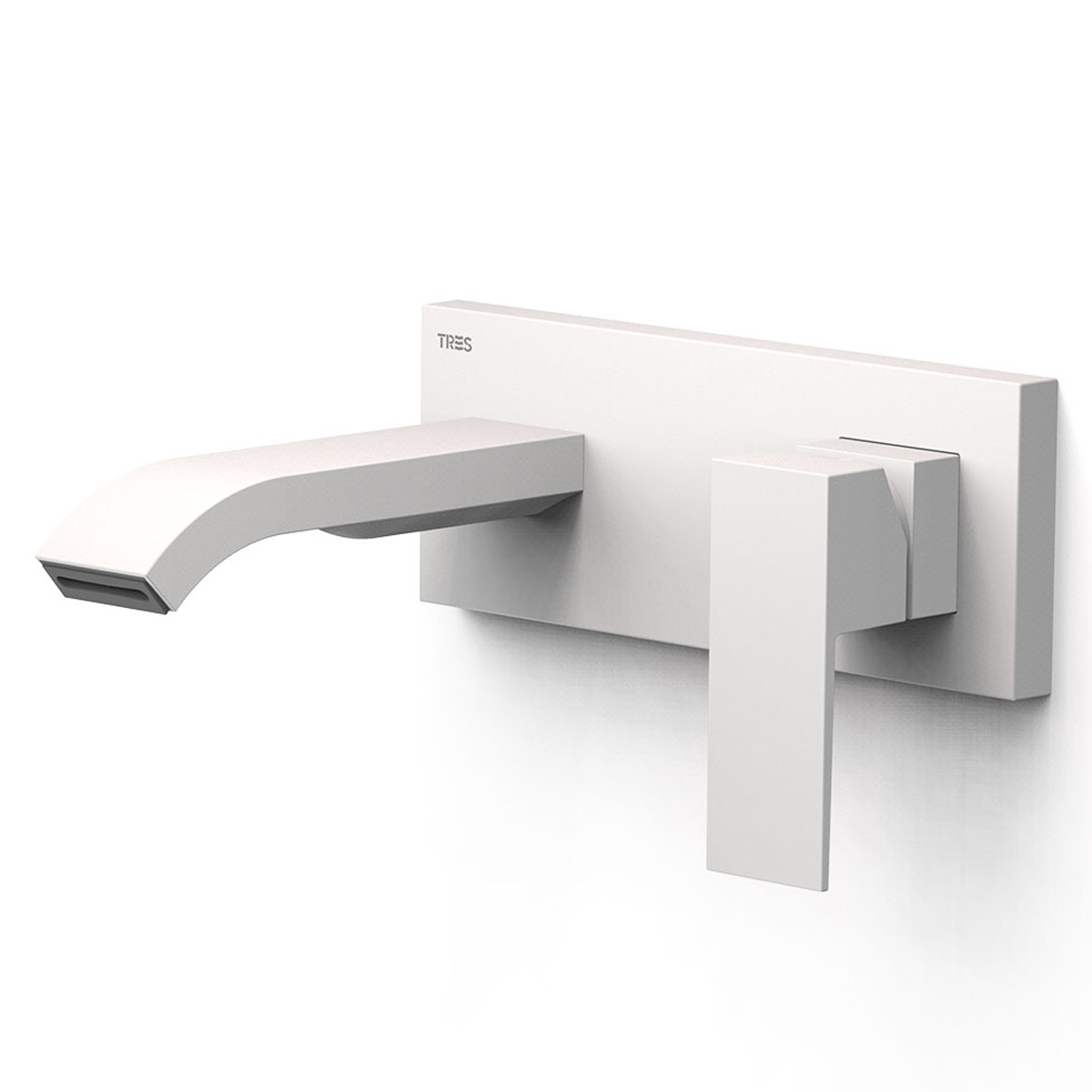 Robinet encastré en une seule pièce blanc mat