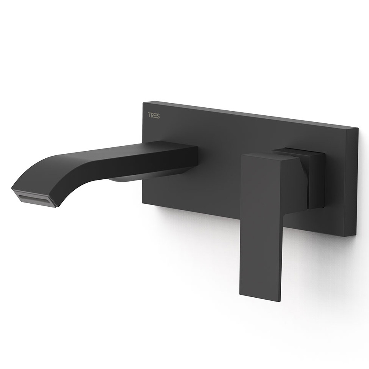 Grifo empotrado en una pieza negro mate