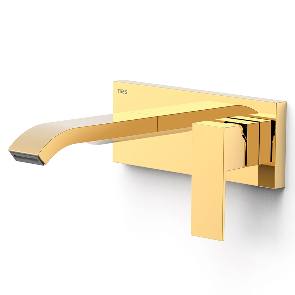 Zurückgesetzter Wasserhahn aus einem Stück Gold