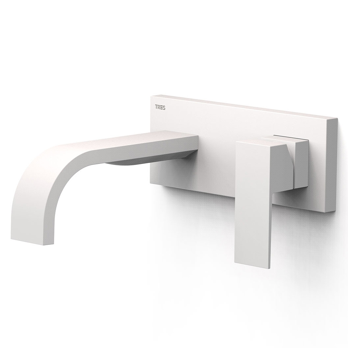 Recessed faucet 1 piece long spout white