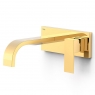 Recessed faucet 1 piece long spout gold