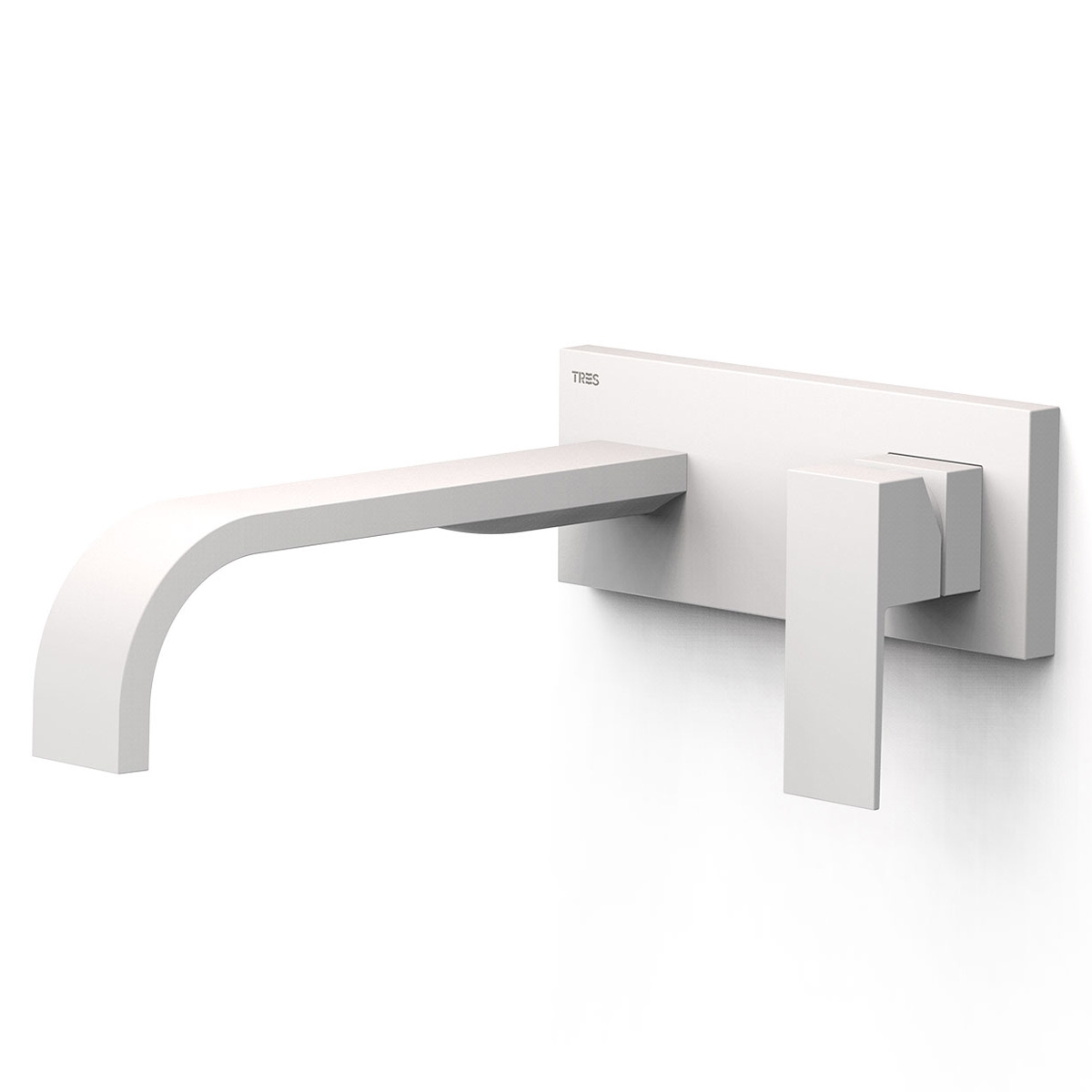 1 piece built-in faucet with XXL matte white spout