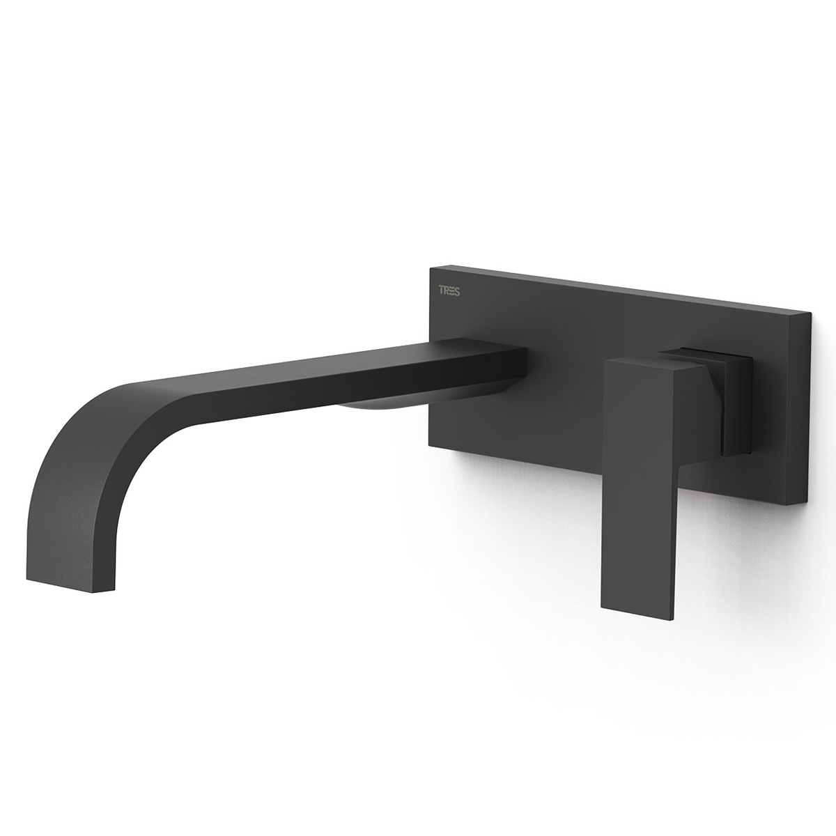 Robinet encastrable 1 pièce avec bec XXL noir mat