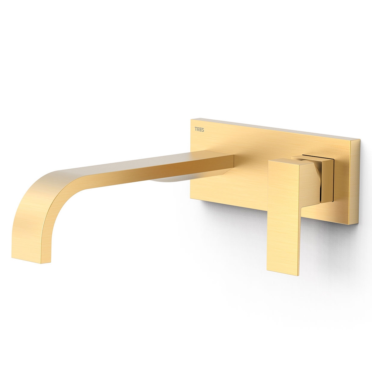 Robinet encastrable 1 pièce avec bec XXL or mat