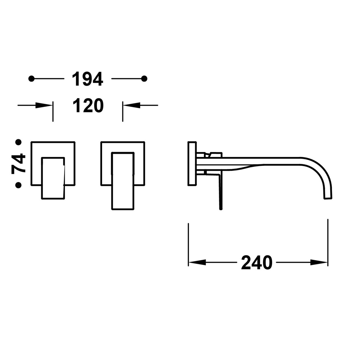 Built-in tap with XXL spout